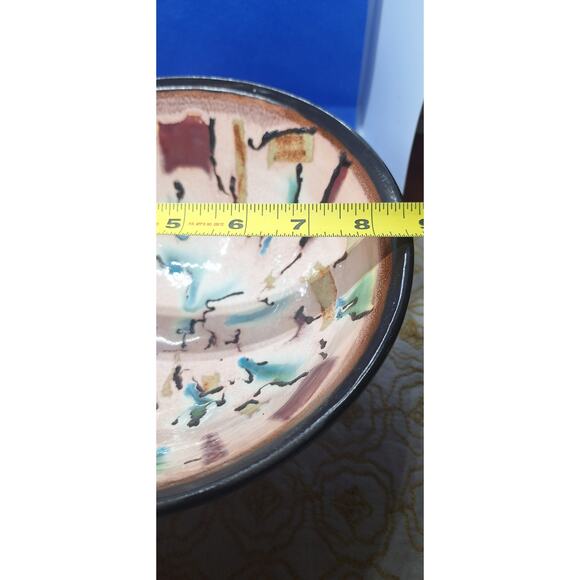 Abstract Ceramic "Makai" Bowl By Lake Havasu Artisan Linda Gromov- Excellent! - Picture 7 of 9